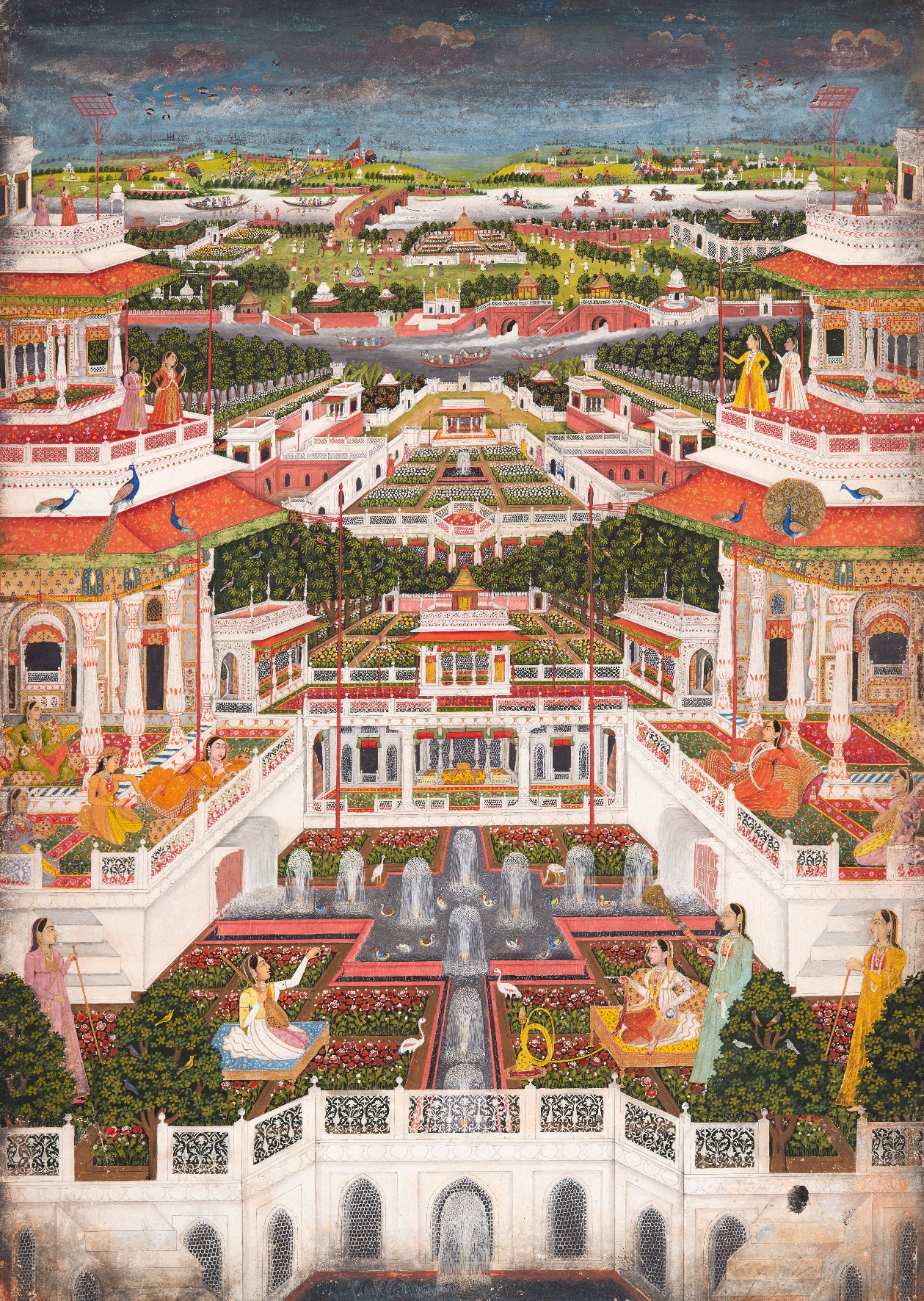 A Palace Complex with Harem Gardens, attributed to Faiz Allah, around 1765